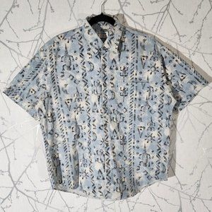 Trapp's Mervyns VTG USA Made Tribal Aztec Printed Shirt | Men's L